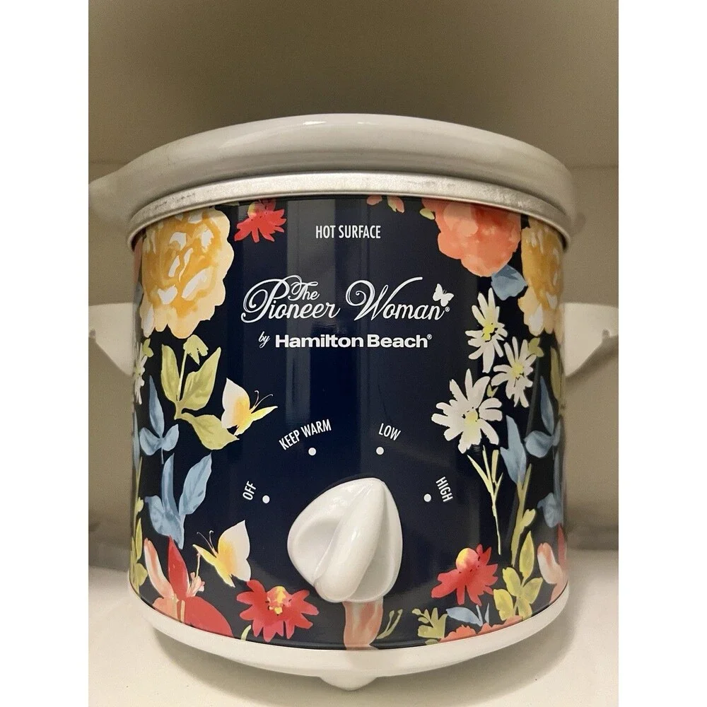 Rare Pioneer Woman 1.5 Quart Slow Cooker Crock Pot - Floral Design - Tested